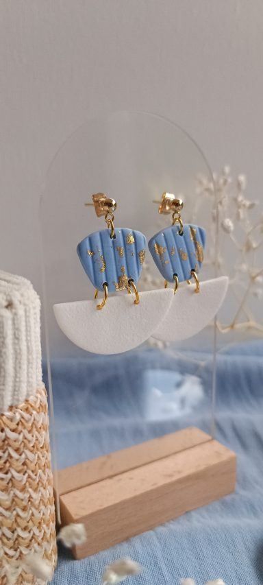 boucle doreille bleu mariage