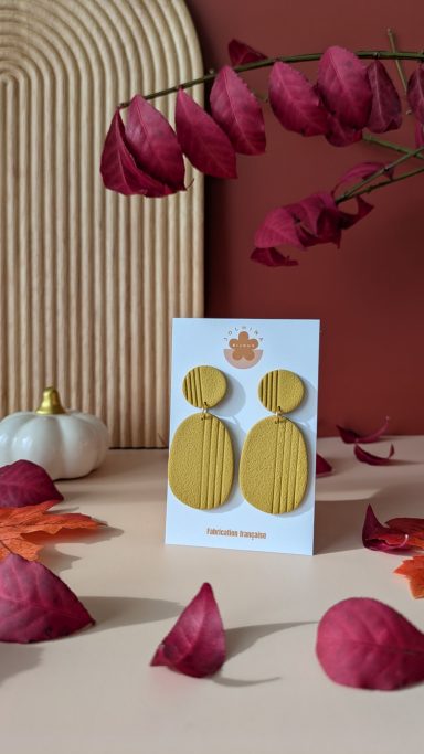 boucle-oreille-pendante-vert olive